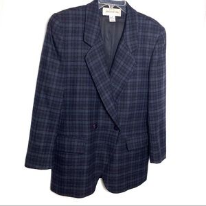 Jones New York Vintage Plaid Wool Blazer Jacket